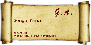 Gonya Anna névjegykártya